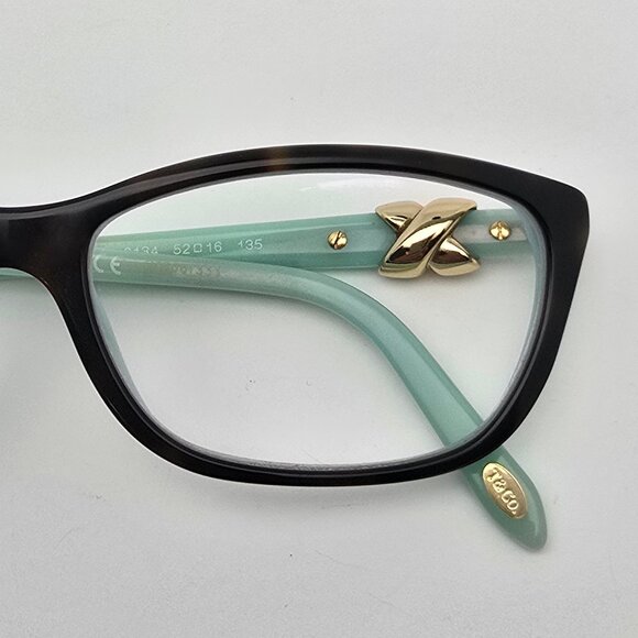 Tiffany & Co TF2074 8134 Havana on Tiffany Blue Cat Eye Eyeglasses Frame w/ Case - Picture 13 of 16